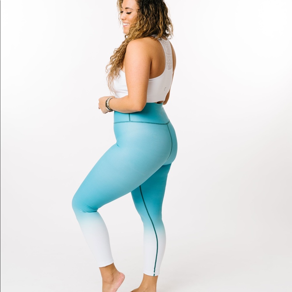 Teal Venom Ombre Light n Tight Hi-Rise 7/8 24"